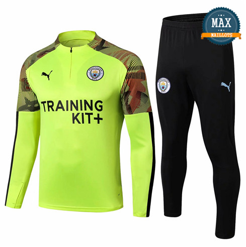 Survetement Manchester City 2019/20 Jaune + Short Noir