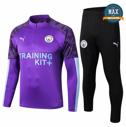 Survetement Manchester City 2019/20 Violet + Short Noir