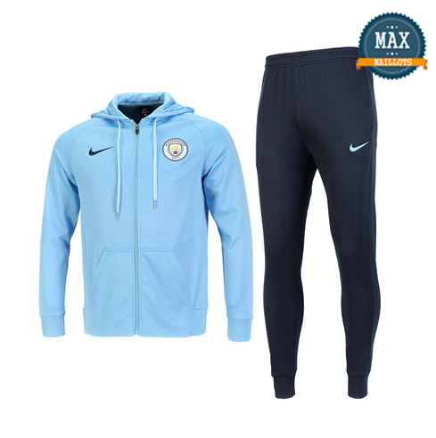 Veste Survetement à Capuche Manchester City 2019/20 Bleu ciel