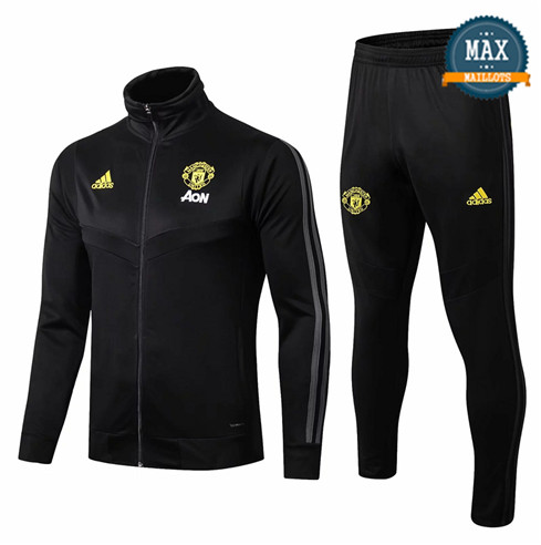 Veste Survetement Manchester United 2019/20 Noir Col Haut