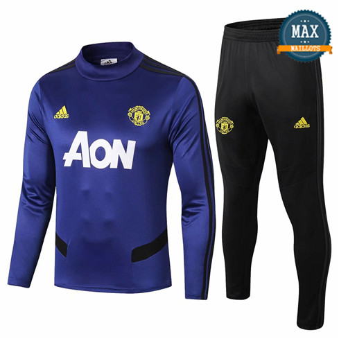 Survetement Manchester United 2019/20 Bleu Marine Col Rond