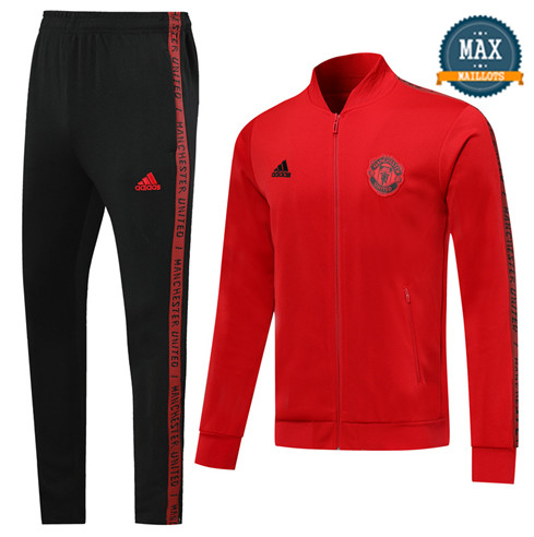 Veste Survetement Manchester United 2019/20 Noir Rouge