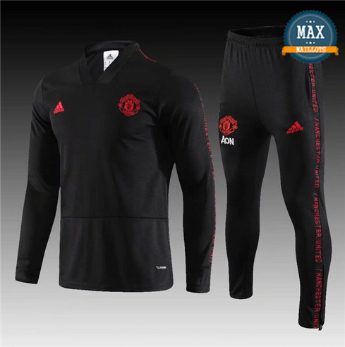 Survetement Manchester United 2019/20 Noir Col V