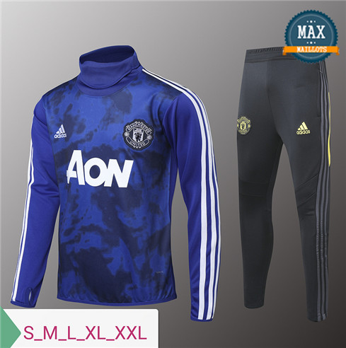 Survetement Manchester United 2019/20 Bleu/Noir Col Haut