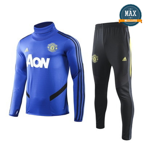 Survetement Manchester United 2019/20 Bleu/Noir Col Haut