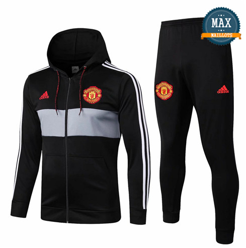 Veste Survetement à Capuche Manchester United 2019/20 Noir