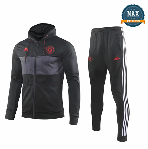 Veste Survetement à Capuche Manchester United 2019/20 Noir