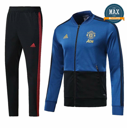 Veste Survetement Manchester United 2019/20 Bleu/Noir