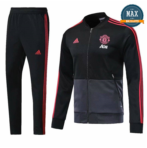 Veste Survetement Manchester United 2019/20 Noir/Gris