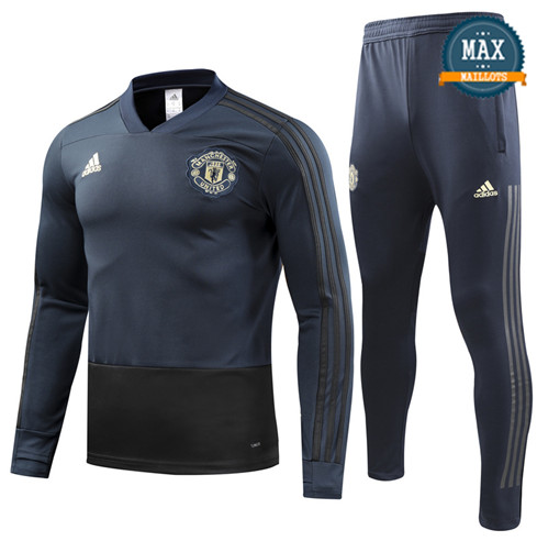 Survetement Manchester United Champions League 2019/20 Bleu Marine/Noir