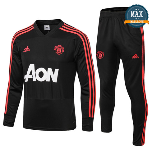 Survetement Manchester United 2019/20 Noir Col Bas