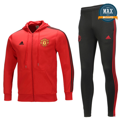 Veste Survetement à Capuche Manchester United 2019/20 Rouge