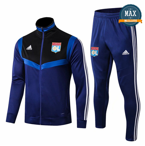 Veste Survetement Lyon 2019/20 Bleu Marine Col Haut