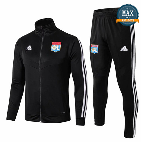 Veste Survetement Lyon 2019/20 Noir Col Haut