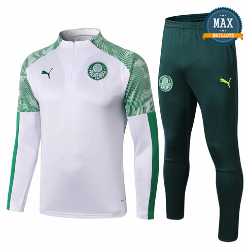 Survetement Palmeiras 2019/20 Blanc/Vert sweat zippé