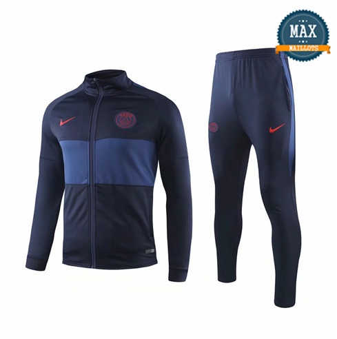 Veste Survetement PSG 2019/20 Bleu Marine Col Haut