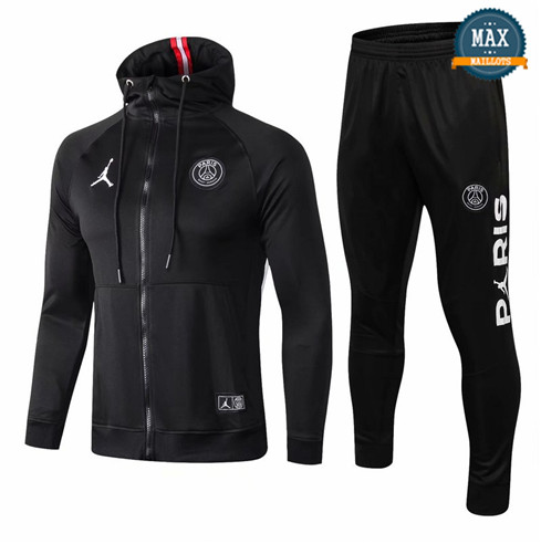 Veste Survetement à Capuche PSG 2019/20 Noir