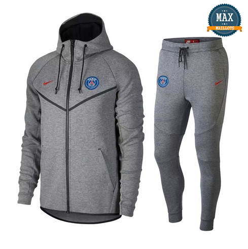 Veste Survetement Nike PSG 2019/20 Gris Tech Fleece Windrunner