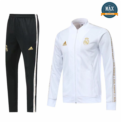 Veste Survetement Real Madrid 2019/20 Blanc col bas