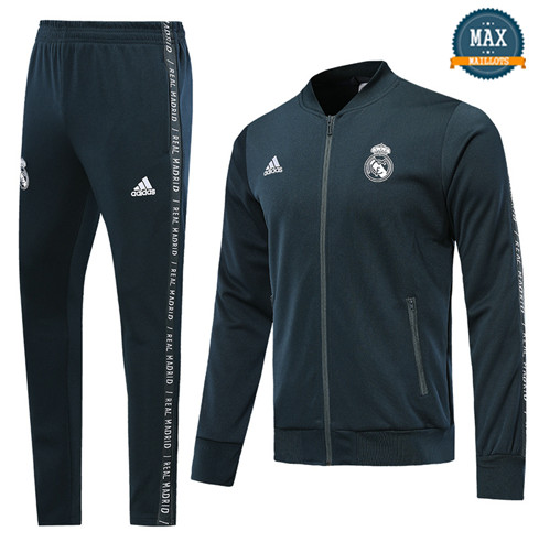 Veste Survetement Real Madrid Manche Longueue fermeture eclair 2019/20 Bleu Marine