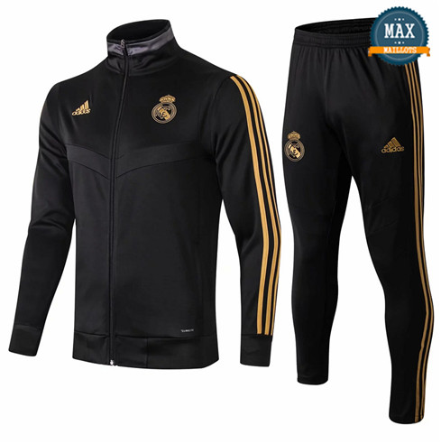 Veste Survetement Real Madrid Manche Longueue fermeture eclair 2019/20 Noir