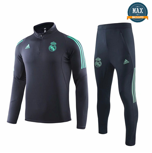 Survetement Real Madrid 2019/20 Noir Col Haut sweat zippé