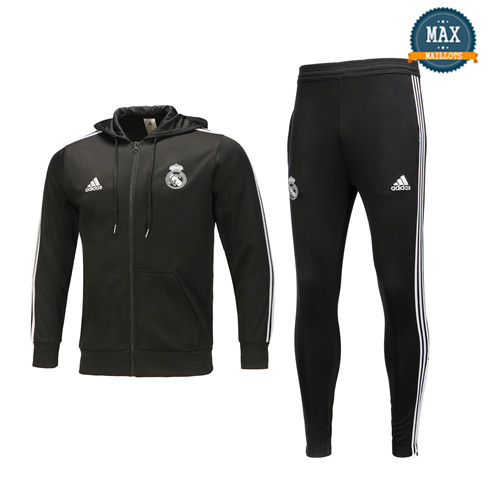 Veste Survetement à Capuche Real Madrid 2019/20 Noir