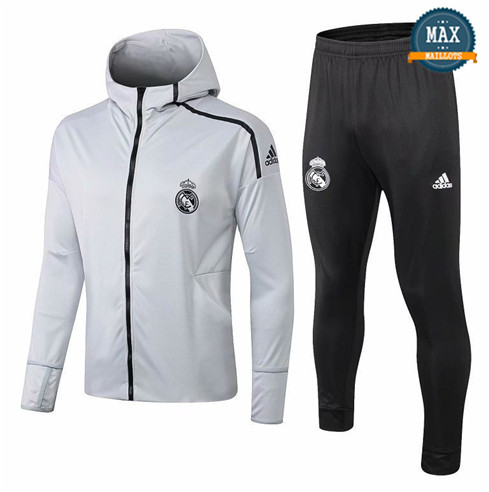 Veste Survetement à Capuche Real Madrid 2019/20 Gris