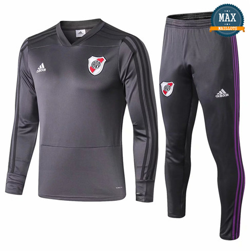 Survetement River Plate 2019/20 Gris fonce Col V