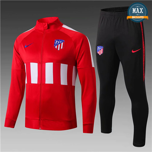 Veste Survetement Atletico Madrid Enfant 2019/20 Rouge/Blanc/Noir