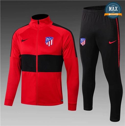 Veste Survetement Atletico Madrid Enfant 2019/20 Rouge/Noir