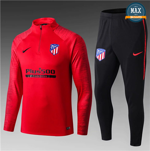 Survetement Atletico Madrid Enfant 2019/20 Rouge/Noir sweat zippé