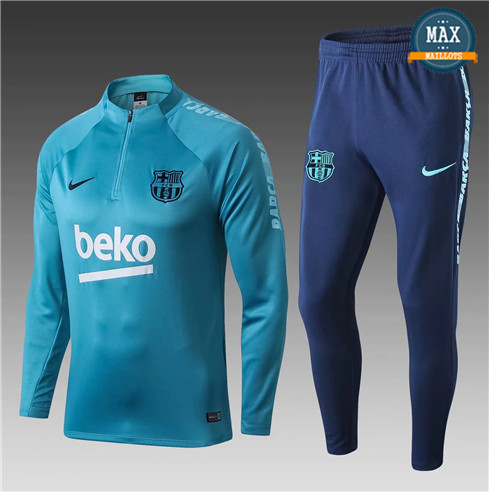 Survetement Barcelone Enfant 2019/20 Bleu Clair sweat zippé