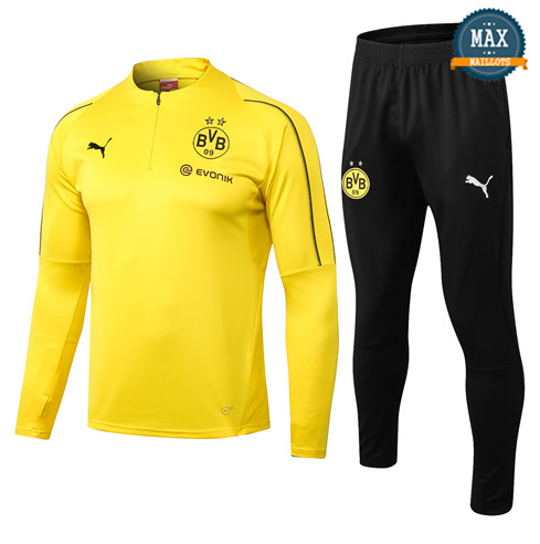 Survetement Enfant Dortmund 2019/20 Jaune Col Haut