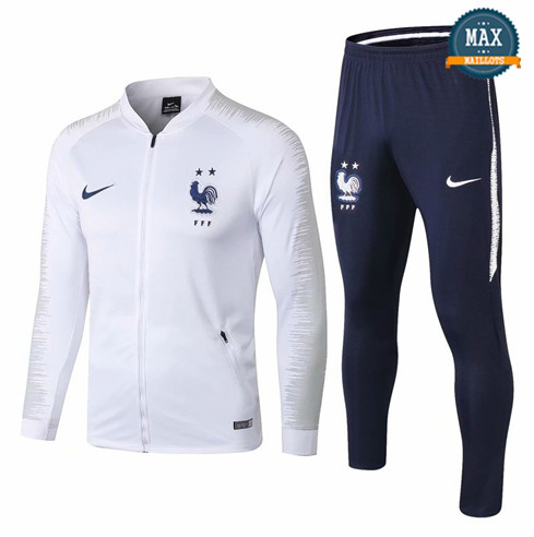 Veste Survetement Enfant France Blanc 2019/20