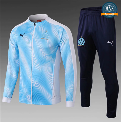 Veste Survetement Marseille Enfant 2019/20 Bleu/Blanc