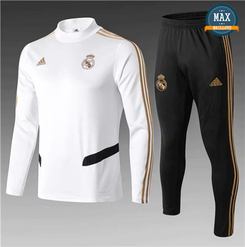 Survetement Real Madrid Enfant 2019/20 Blanc/Noir