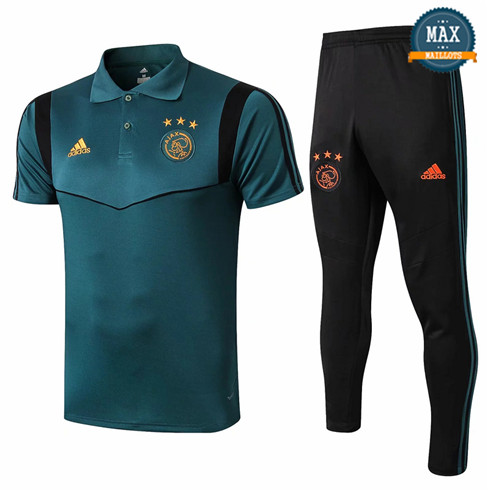 Maillot Polo + Pantalon Ajax 2019/20 Training Vert/Noir