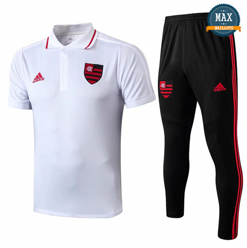 Maillot Polo + Pantalon Flamenco RJ 2019/20 Training Blanc/Noir