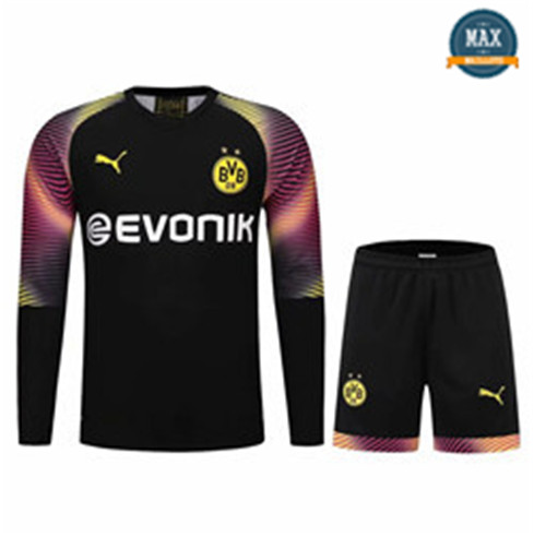 Maillot + Pantalon Borussia Dortmund 2019/20 Gardien de but Noir Col Rond