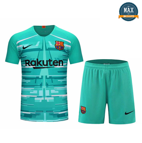 Maillot + Pantalon Barcelone 2019/20 Gardien de but Vert Col Rond