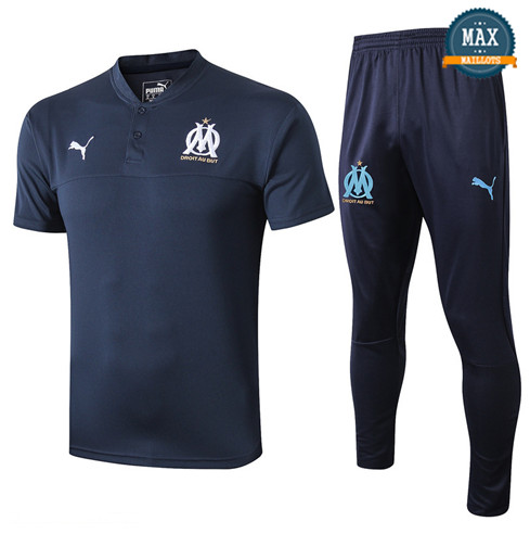 Maillot + Pantalon Marseille 2019/20 Training Bleu Marine Col V