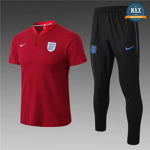 Maillot Polo + Pantalon Angleterre 2018/19 Training Rouge