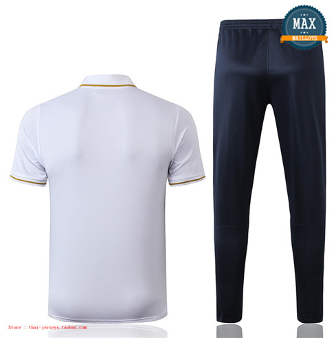 Maillot Polo + Pantalon France Training Blanc/Bleu Marine