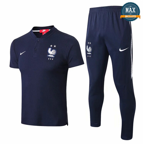 Maillot Polo + Pantalon France 2018/19 Training Bleu Marine