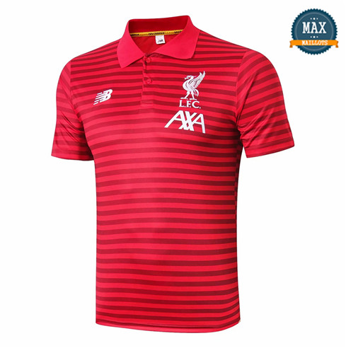 Maillot Polo Liverpool 2019/20 Training Rouge bande Noir