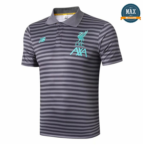 Maillot Polo Liverpool 2019/20 Training Gris bande Noir