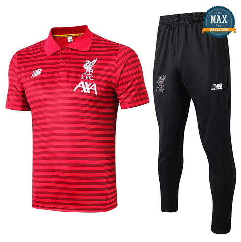 Maillot Polo + Pantalon Liverpool 2019/20 Training Rouge bande Noir