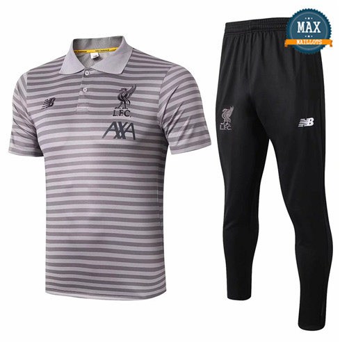 Maillot Polo + Pantalon Liverpool 2019/20 Training bande Gris