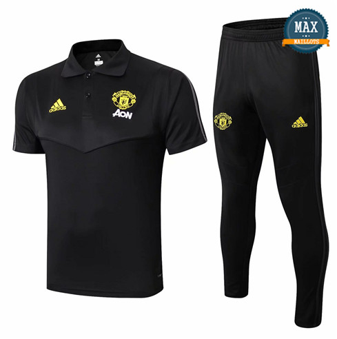 Maillot Polo + Pantalon Manchester United 2019/20 Training Noir